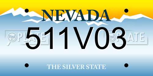 511V03 Nevada License Plate