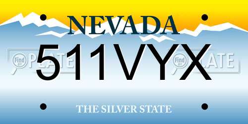 511VYX Nevada License Plate