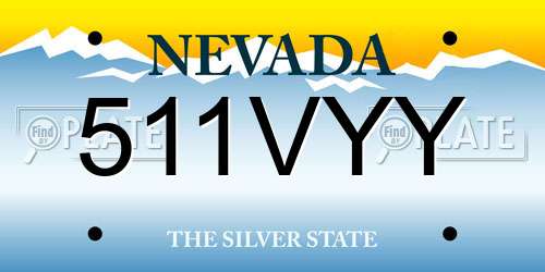 511VYY Nevada License Plate