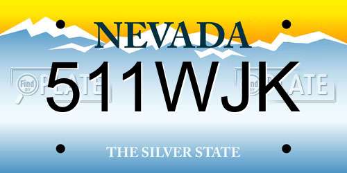 511WJK Nevada License Plate