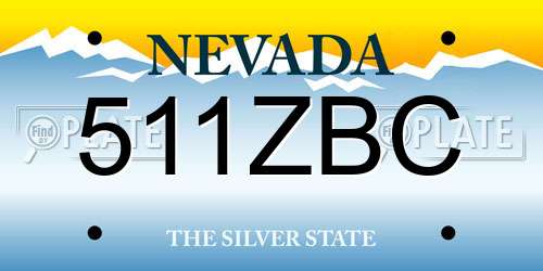 511ZBC Nevada License Plate