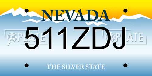 511ZDJ Nevada License Plate