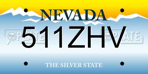 511ZHV Nevada License Plate