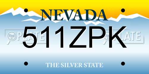 511ZPK Nevada License Plate