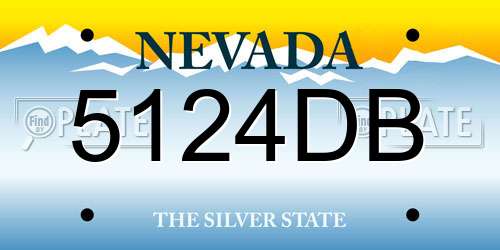 5124DB Nevada License Plate
