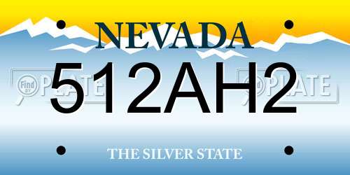 512AH2 Nevada License Plate