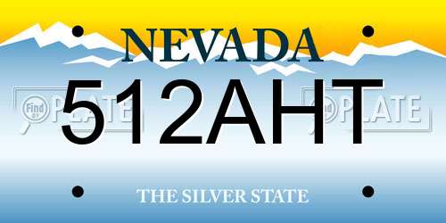 512AHT Nevada License Plate