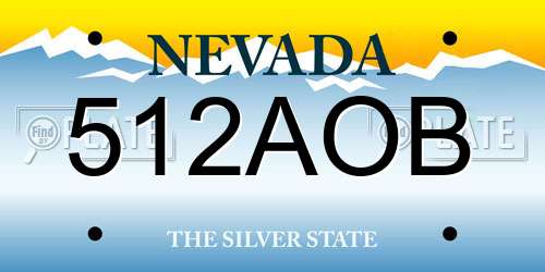 512AOB Nevada License Plate