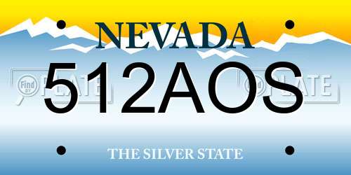 512AOS Nevada License Plate