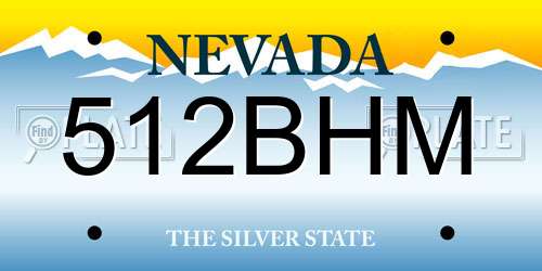 512BHM Nevada License Plate