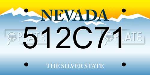 512C71 Nevada License Plate