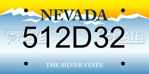 512D32 Nevada License Plate