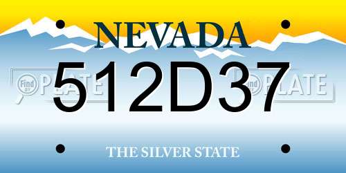 512D37 Nevada License Plate