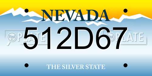 512D67 Nevada License Plate