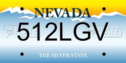 512LGV Nevada License Plate