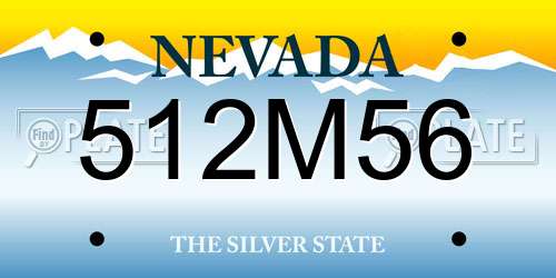 512M56 Nevada License Plate