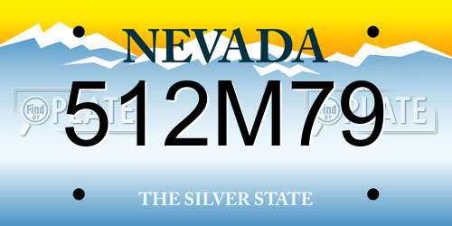 512M79 Nevada License Plate