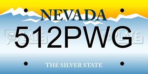 512PWG Nevada License Plate
