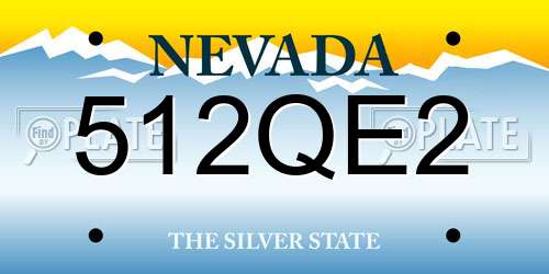 512QE2 Nevada License Plate