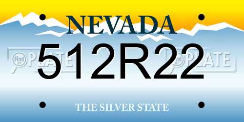 512R22 Nevada License Plate
