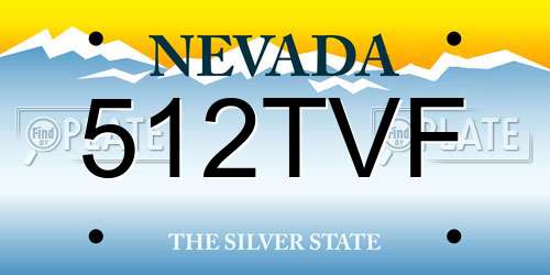 512TVF Nevada License Plate