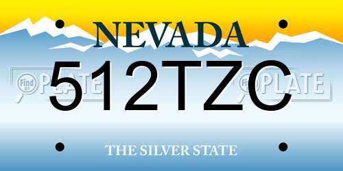 512TZC Nevada License Plate