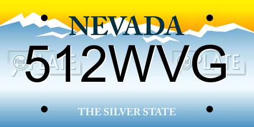 512WVG Nevada License Plate