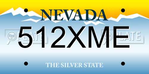 512XME Nevada License Plate
