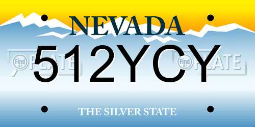 512YCY Nevada License Plate