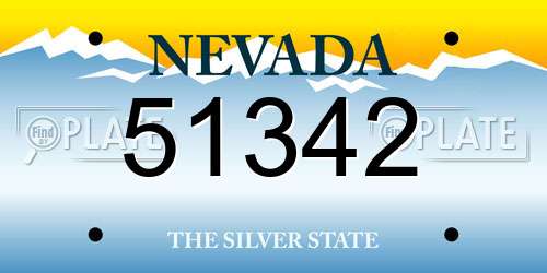 51342 Nevada License Plate