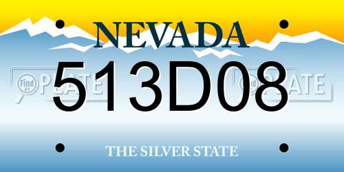 513D08 Nevada License Plate