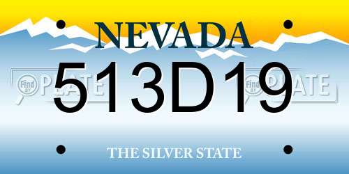 513D19 Nevada License Plate