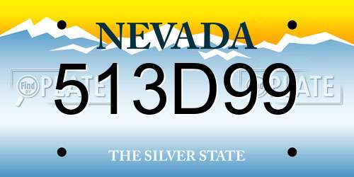 513D99 Nevada License Plate