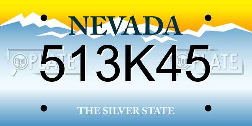 513K45 Nevada License Plate
