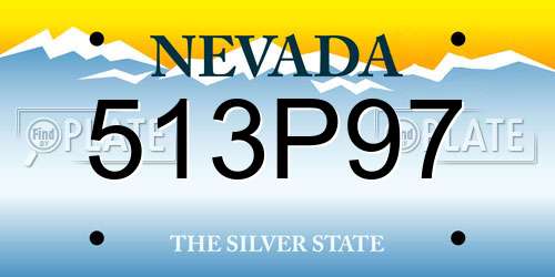 513P97 Nevada License Plate