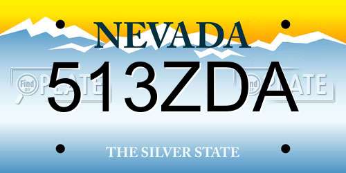 513ZDA Nevada License Plate