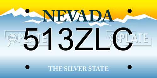 513ZLC Nevada License Plate