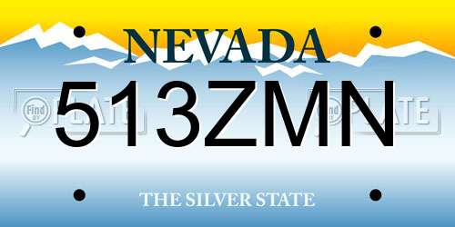 513ZMN Nevada License Plate