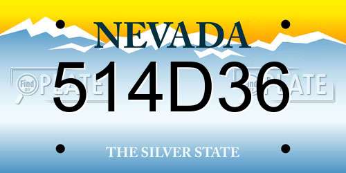 514D36 Nevada License Plate