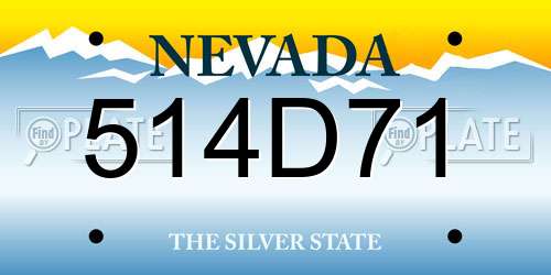 514D71 Nevada License Plate