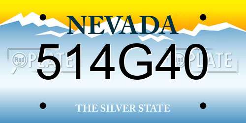 514G40 Nevada License Plate