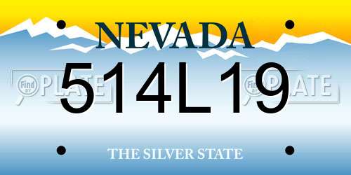 514L19 Nevada License Plate