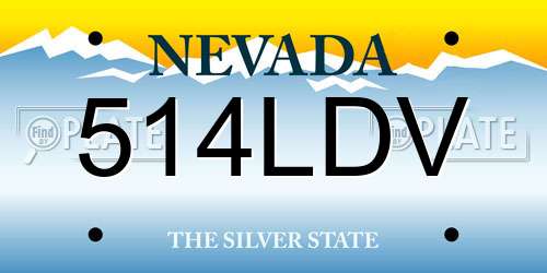 514LDV Nevada License Plate