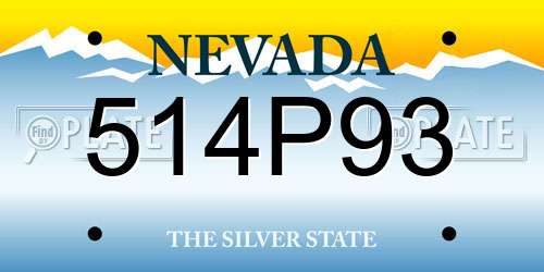 514P93 Nevada License Plate