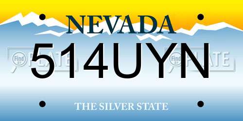 514UYN Nevada License Plate