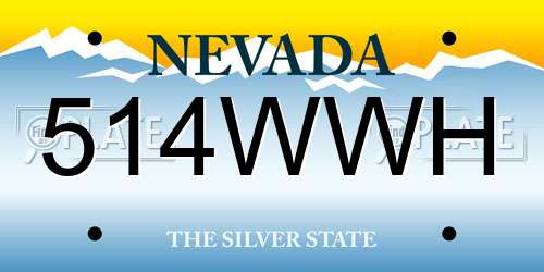 514WWH Nevada License Plate