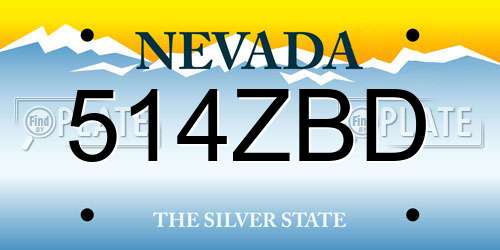 514ZBD Nevada License Plate