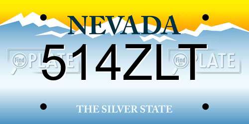 514ZLT Nevada License Plate