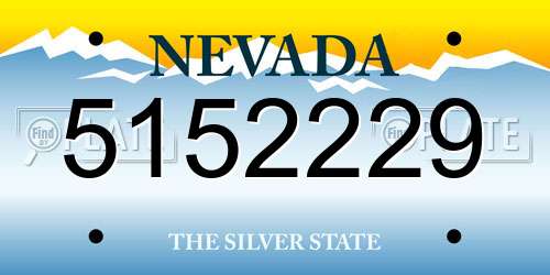 5152229 Nevada License Plate