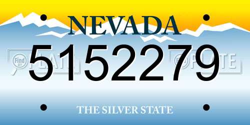 5152279 Nevada License Plate